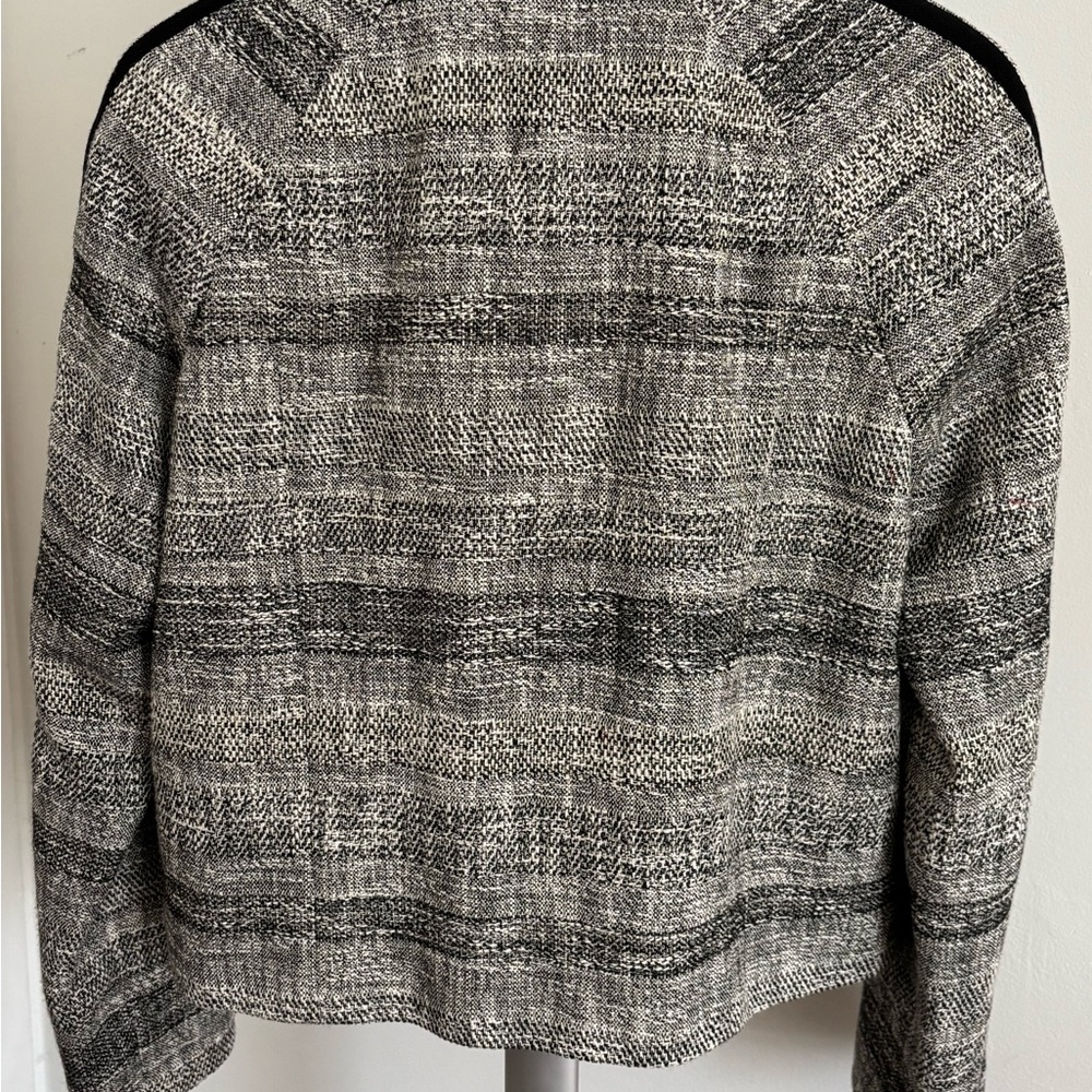 Women's Black and Gray Tweed Jacket - Picture 3 of 11